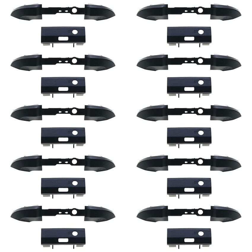 10 Sets RB LB Bumper Button Replacement for Xbox Series S X Controller Trigger Button Mod Kit Middle Bar Holder Repair Parts (Black)