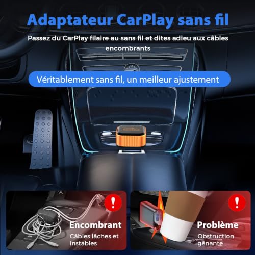 Mini Wireless CarPlay Adapter: 2 in 1 CarPlay and Android Auto Wireless Adapter Quick Connection Stable and No Delay Plug & Play Dongle for Car USB-A/C Compatible with iPhone and Android