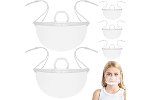 DOITOOL 20 Pcs Transparent Face Shield Clear Masks for Adults, Anti-Fog Mouth Shield Spit Guard Reusable Clear Face Mask for Foodservice, Hospitality and Retail, Individually Packaged