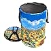 WAHSAN 32 Gallons Garden Bag-Reusable Pop-up Lawn Leaf Yard Waste Bag Sun Flower Print Canvas Container- 17.7