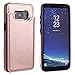Vaburs S8 Case Wallet with Card Holder, Premium PU Leather Double Magnetic Buttons Flip Shockproof Protective Cover for Samsung Galaxy S8(Rose Gold)