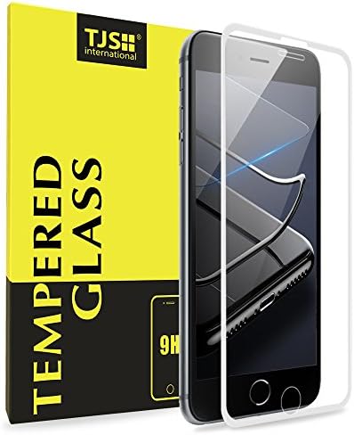 (2 Pack) Apple iPhone 8/iPhone 7/iPhone 6 3D Full Coverage Tempered Glass, [PET Frame][Edge to Edge Crash Protection] Curved [Scratch Proof][Bubble Free] Tempered Glass Screen Protector Film - White