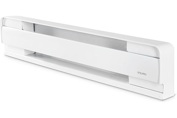 Stelpro Brava Electric Baseboard Heater - 500W 240V - B0502W - White | Whisper-quiet steel build, heats up to 5 m2, Rounded c