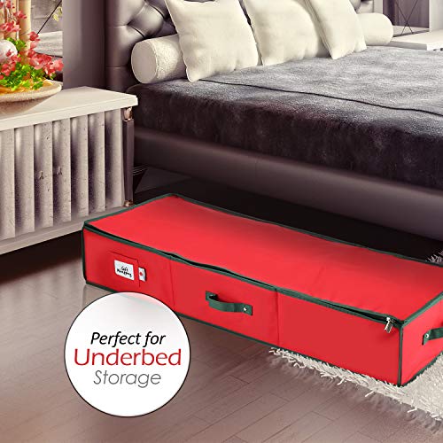 StorageMaid Christmas Storage Organizer - Wrapping Paper Storage and Under-Bed Storage Container for Holiday Storage of Gift Bags, Wrapping Paper, Ribbon, and Bows