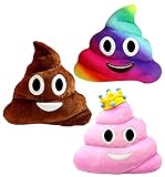 Kompanion Emoji Poop Pillows 3 Piece Set, 12 Inches / 30CM, Large Plush Emoji Poop Pillow Set