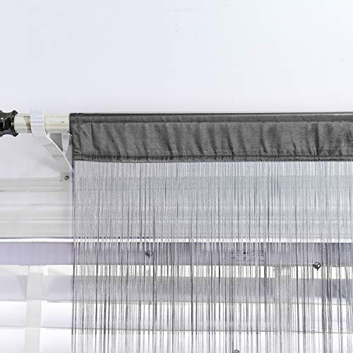 HSYLYM String Curtains Beaded Door Curtain Spaghetti Dense Bead Curtains for Doorways,Grey,90x200cm