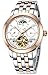 PASOY Men's Watch Automatic Mechanical Tourbillon Stainless Stell Date White Dial Skeleton Watches for Men
