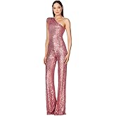 Aelidiya Sequin Off Shoulder Sleeveless Jumpsuits Sparkly Sequin Rompers High Waisted Wide Leg Pants Suit