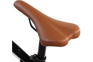 Bike Saddle Cushion, Shockproof PU Leather Bicycle Saddle Cycling Cushion for Mountain Bike Road Bike(Brown)