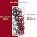 AMS 24ct Clear Christmas Ball Ornaments, 2.76''/70mm Shatterproof Hanging Xmas Balls Baubles Set for Christmas Tree with Stuffed Delicate Decorations for Wedding Christmas (Red)