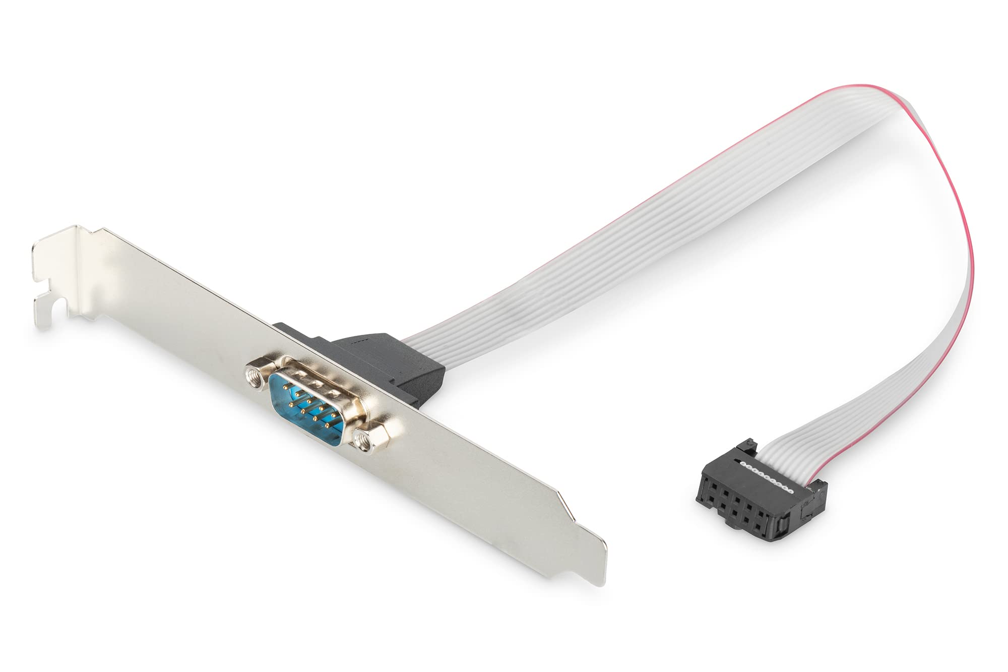 DIGITUS Serial Port Slot bracket - Adapter cable - IDC 10-pin to D-Sub 9 - Socket to plug - Flat ribbon cable