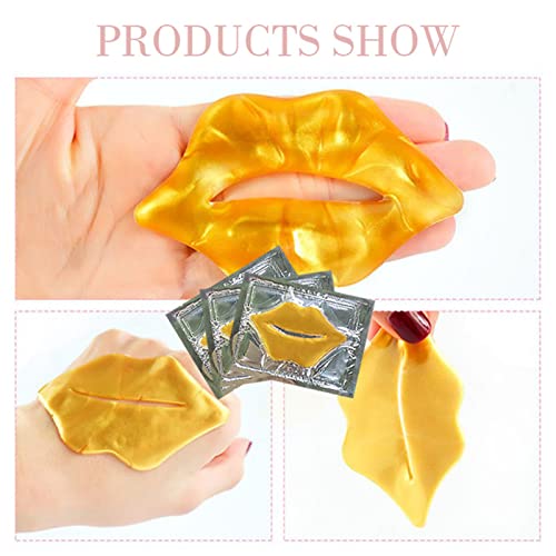 VERONNI 24K Gold Lip Mask 30 Patch Golden Lip Masks Set Moisturizer Great Lip Plumper Mask for