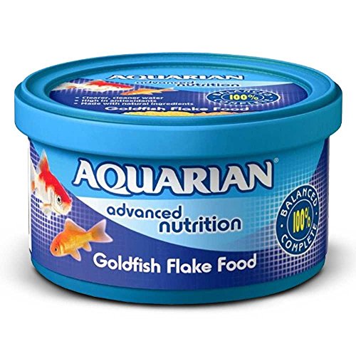 AQUARIAN Complete Nutrition, Aquarium Goldfish Food Flakes, 13g Container