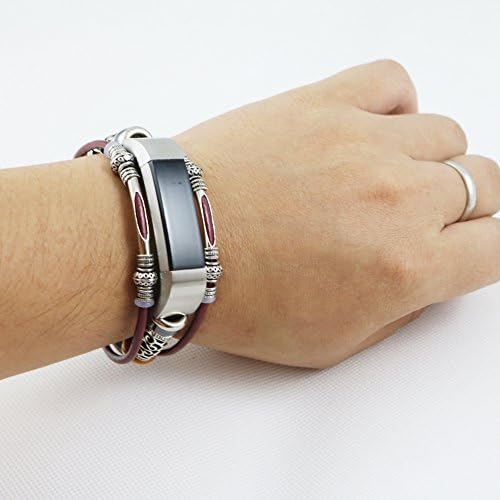 Fashion Replacement Retro Metal Leather Wristband Women Band Strap Bracelet For Fitbit Alta/Fitbit Alta HR Watch