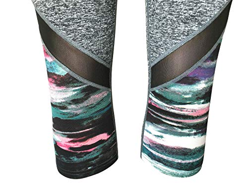 Women Gym Yoga Workout Activewear Set 2 Pieces Top Leggings Sportswear Tracksuit Set (L/XL = US 8-12, 01 Grey Mix)