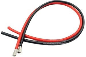Kenhihi 10AWG Silicone Wire 10ft, Ultra Flexible 10 Gauge Stranded Wire, Tinned Copper - Battery, Automotive, Solar, Inverter (Black 5ft + Red 5ft)