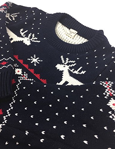 BESTERY Childrens Cotton Christmas Sweater Pullover Outfit Jumper for Christmas Party Photograph Best Gift (4T Navy) - Thumbnail 3