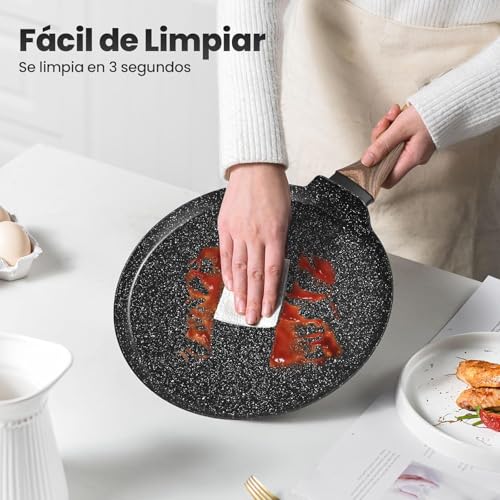 Juego de 10 Ollas y Sartenes Antiadherentes, Batería de Cocina, Juego de Utensilios de Granito, Apto para Todas las Estufas, con Sartenes y Cacerolas