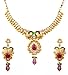 Touchstone Indian bollywood peacock minakari white purple jewelry necklace in antique gold tone for women
