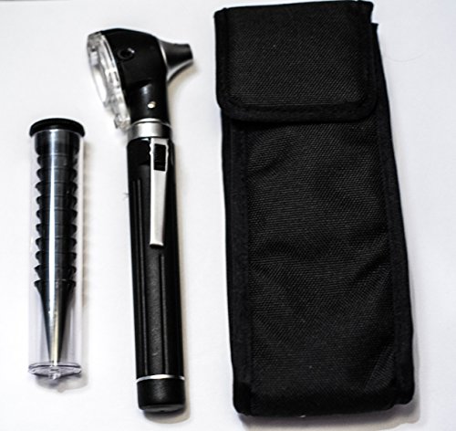 Otoscope - Compact Pocket Size Fiber ENT Optic Otoscope Black Color