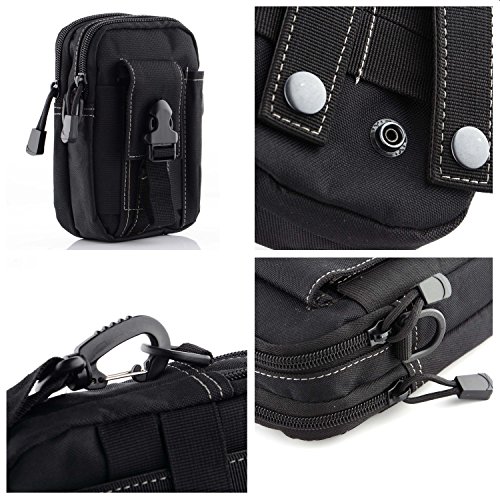 liangdongshop Tactical Molle EDC Utility Gadget Pouch Compact Multipurpose Belt Waist Hip Bag with Cell Phone Holster Holder(With Strap-Khaki) - Thumbnail 5