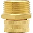 Joywayus Brass 3/4" GHT Female x 1" NPT Male Thread Swivel Pipe Fitting Garden Hose Threaded to Pipe Threaded Adapter