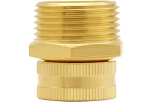 Joywayus Brass 3/4" GHT Female x 1" NPT Male Thread Swivel Pipe Fitting Garden Hose Threaded to Pipe Threaded Adapter
