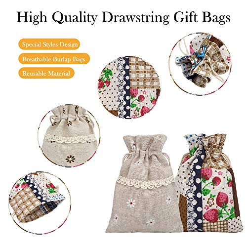 Burlap Bags with Drawstring Gift Bags 25PCS 5x7