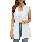 Kedera Women's Sleeveless Vest Blazer Fully Lined Spring Casual Open Front Work Office Tops Jacket Pockets