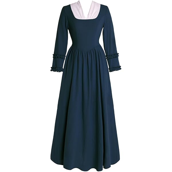 blue colonial dress Premiere High Class Dark Blue Colonial Dress with Front Corset Adult C –  AbracadabraNYC main image 0