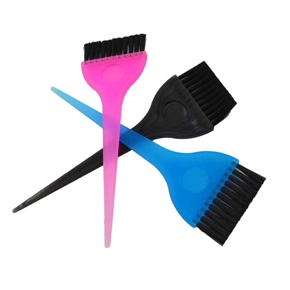 3 Pcs Hair Dye Brush, Translucent Dye Brush Set, Color Hair Color Brushes, Hair Tint Dying Coloring Applicator Professional Styling Tools (A) : Beauty