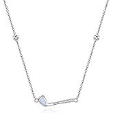 MONGAS Golf Necklace 925 Sterling Silver Golf Balls Necklace Golf Clubs Golf Jewelry for Women Golfer