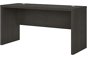 BUSH BUSINESS FURNITURE Office by kathy ireland Echo 60-inch W Credenza Desk, Charcoal Maple (KI60306-03)