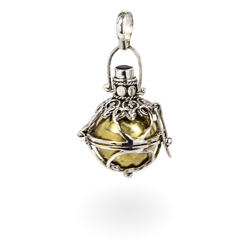 NKlaus genuine 925 Sterling Silver Pendant Angelcaller Silia with Garnet 7379