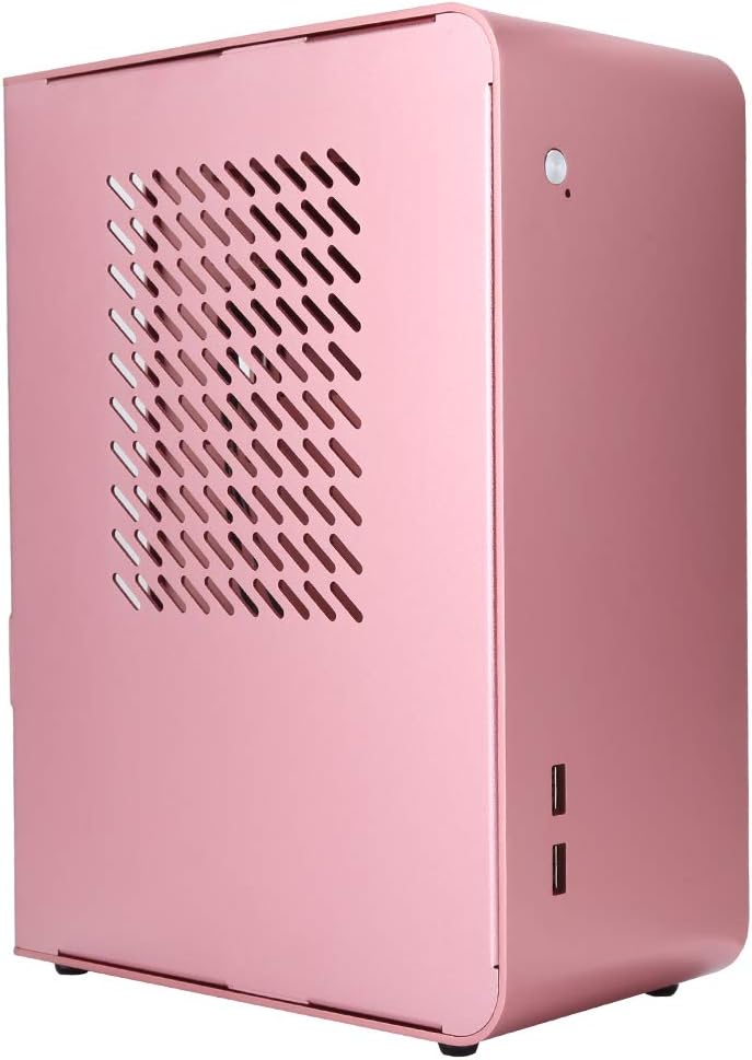 Zopsc Pink Computer Case, Aluminum Computer Case, Silent