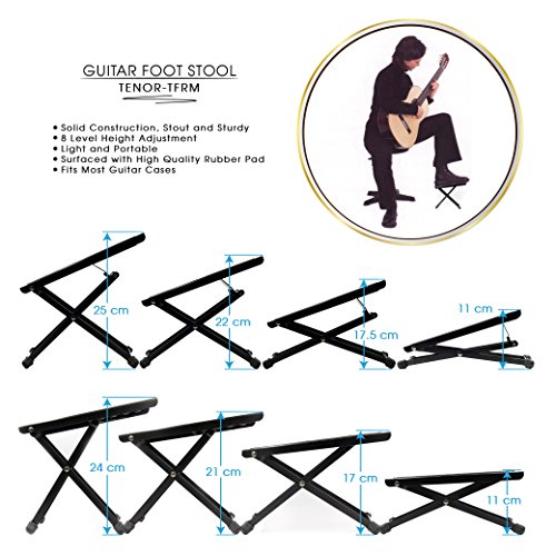 TENOR TFRM Professional Metal Guitar Foot Rest, Sturdy Guitar Foot