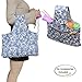 Teamoy Knitting Tote Bag, Travel Project Wrist Bag for Needles(14inches), Yarn and Crochet Supplies, Lightweight, Perfect Size for Knitting on The Go (Large, Blue Flowers)