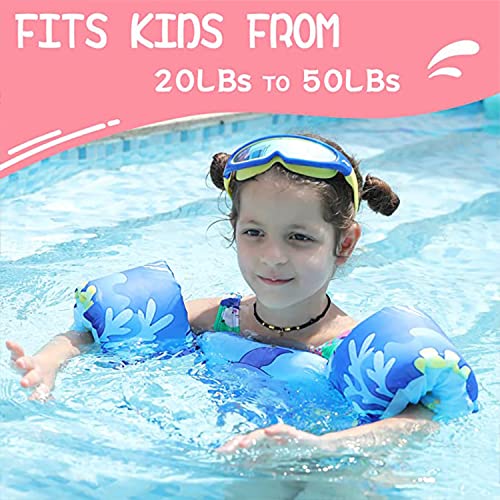 GGEROU Toddler Swim Vest，Kids Water Wings Arm Floaties for 30-50 Pounds,Infant Safety Swim Aid Jumper Inflatable,Swim Arm Bands,Float Sleeves Swimming Armbands for Sea/Pool/Beach/Training