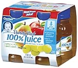 Gerber Variety Pack Fruit Juice (2-Apple, 1-Pear, 1-White Grape), 4 Count, 4-Ounce Platic Bottles (Pack of 6)