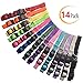 14 PCS Puppy ID Collars Nylon Soft Identification Colorful Adjustable Breakaway Safety Whelping Litter Collars for Pups with Record Keeping Charts 14pcs/Set