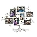Adeco Decorative Bronze Color Iron Family Tree Collage Photo Picture Frame, Wall Hanging, 7 Openings, 3-4x6