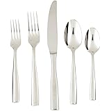 Amazon.com: Fortessa Lucca Flatware Set (Faceted Stainless, 5-Piece ...
