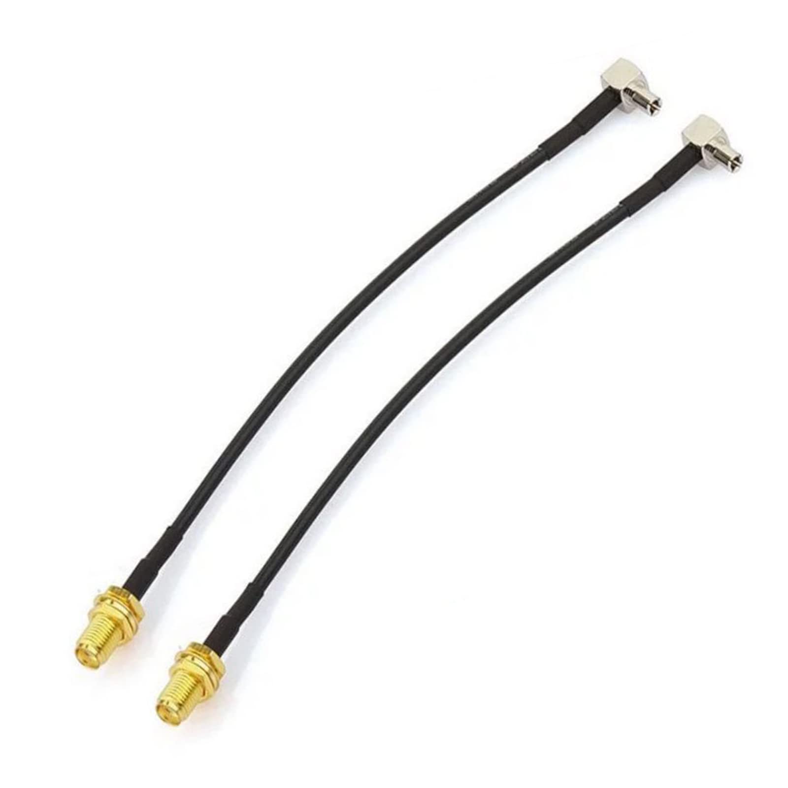 NewTH Antenna 4G SMA Female to TS9 Male Right Angle Cable Extension Adapter Router Extensionr Cables RG174 for Wifi Router Mobile 2G 3G 4G LTE Antenna UMTS,12CM, 2PCS, Black