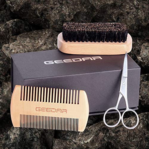 Beard Grooming Kit Beard Brush & Comb Set for Men Boar Bristle Hair Brush Gift Box & Travel Bag Great for Grooming Dry or Wet Beard Christmas Gifts - Thumbnail 5