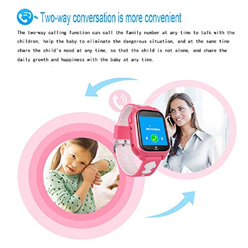 [SIM Card Included] Kids Smart Watch Phone for Girls Boys, Waterproof IP68 GPS Locator SOS Wrist Smartwatch Sport Watch Game Camera Anti-Lost Alarm Clock Learning Toys Swim Run Outdoor (Pink) - Thumbnail 4
