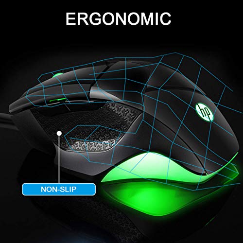 HP Gaming Mouse Wired, Ergonomic Game USB Gaming Laptop Mice RGB, [4000