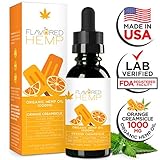 Flavored Hemp Oil - 1000 Mg - Zero THC CBD Cannabidiol â€“ Orange Creamsicle - 100% Organic Hemp Extract Drops - Natural Pain Stress Anxiety Relief & Improves Overall Health - Grown & Made in The USA