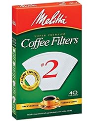 Melitta 622704 #2 White Cone Coffee Filters 40 Count