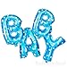 16 Inch Foil Mylar Balloons Bouquet for Wall Decoration (Premium Quality, Air-Fill Only), Blue Stars, Letters BABY