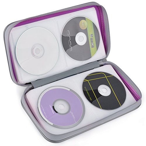 Fanspack CD Case, 80 Capacity DVD Storage DVD Case VCD Wallet Storage Organizer Plastic Protective CD Case Holder